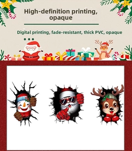 Adesivi natalizi in PVC spesso con Babbo Natale, pupazzo di neve e renna digitale