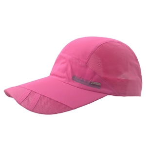 Casquette de sport rose respirante à séchage rapide avec panneaux en maille filet