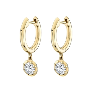 Elegant gold hoop earrings with sparkling round cubic zirconia and S925 silver needles