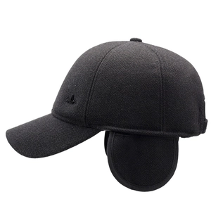 Berretto da baseball invernale da uomo con paraorecchie in grigio scuro