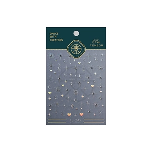Autocollants laser argentés pour ongles avec strass et motifs lune pour un design de luxe