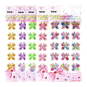 5-pack of colorful butterfly acrylic crystal stickers for children DIY decoration