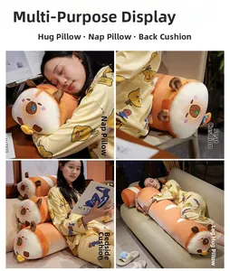 Traversin capybara en peluche pour dormir, lire, soutien d'assise et repose-jambes