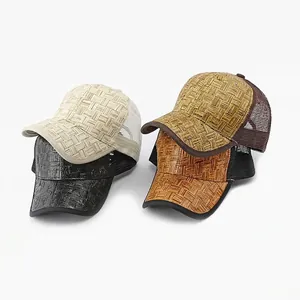 Casquettes trucker d'été avec texture tissée et maille respirante en quatre couleurs