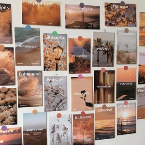 Nordic style warm landscape art cards set for aesthetic wall decoration in bedroom