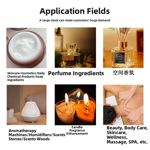 Collage of lavender and rose essential oils for skincare, massage, and home spa usage