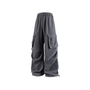 Ανδρικό Παντελόνι Cargo Πολυεστέρας Techwear Πολλές Τσέπες Μέση Με Κορδόνι Ρυθμιζόμενα Μπατζάκια Streetwear Φαρδύ