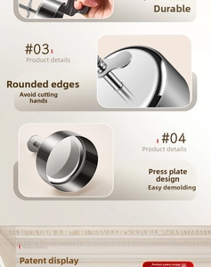 Detail of 304 stainless steel rice mold featuring rounded edges and a smooth pressure plate