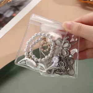 Διαφανής τσάντα PVC με κλείσιμο zip για αποθήκευση κοσμημάτων και μικρών αξεσουάρ
