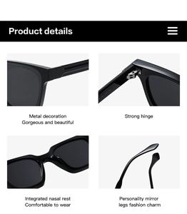 Detail view of square matte sunglasses featuring reinforced metal hinges and nose pads
