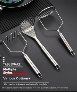 Detailed comparison of three stainless steel potato mashers with different mashing heads