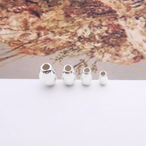S925 sterling silver olive beads in four sizes for DIY jewelry making bracelets