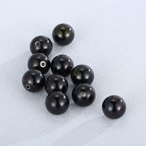 Perles en acier inoxydable noir poli de 12 mm avec finition brillante pour bijoux
