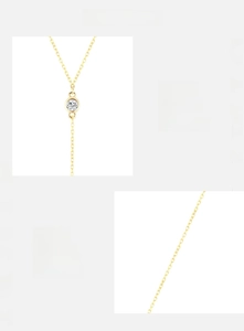 Detail of 925 sterling silver chain with hand-set 5A grade cubic zirconia pendant