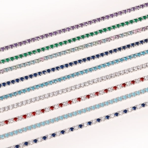 Elegant multi-color tennis bracelets with 2.0 zircon stones in silver claw setting for women