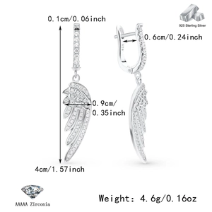 Detailed size specifications and weight of S925 sterling silver feather hoop earrings