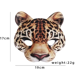 Cheetah EVA half face mask with dimensions 19cm x 17cm and weight 22g for parties