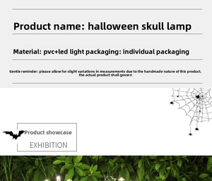 Detail of waterproof PVC skeleton stakes with LED lighting for Halloween garden decor