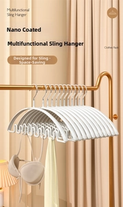 Close-up of non-slip wave design on white nano-coated hangers for tank tops and ties