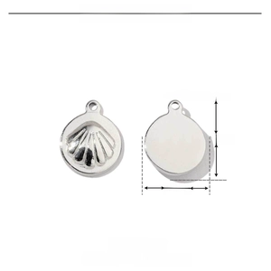 Paramètres de taille détaillés du pendentif coquillage en acier inoxydable argenté