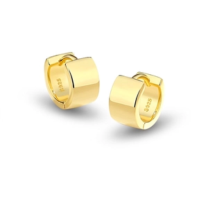 Minimalist 925 Sterling Silver Geometric Hoop Earrings For Women Mirror Polished Square Round Gold Silver Plated Fashion Jewelry Earrings