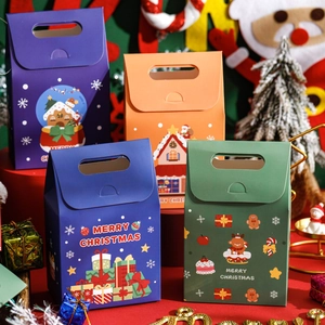 Weihnachtsgeschenkbeutel Papiertüten Süßigkeiten Kekse bunte Boxen Partyverpackung Set