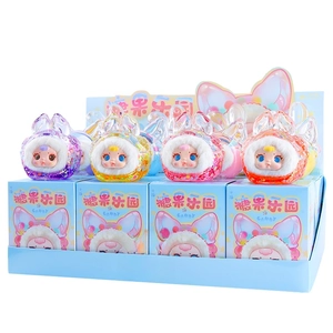 Candy Paradise collection colorful plush bunny dolls inside clear collectible display box