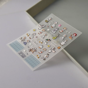 5D embossed nail stickers featuring cute cartoon ducks with detailed TS-023 relief patterns