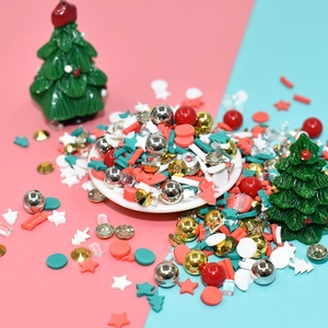 Christmas DIY slime filler kit with colorful sequins beads and festive charms set