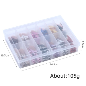 288pcs fake nails set in 12 colors with clear storage box measuring 14.5x10.7x2.8cm