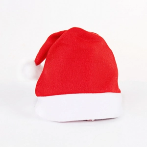 Bonnet de Noël classique rouge et blanc en peluche pour les fêtes de fin d'année
