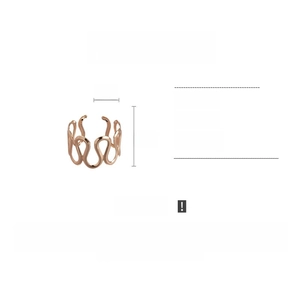 Polished wavy geometric bangle dimensions 7cm by 4cm in elegant rose gold finish
