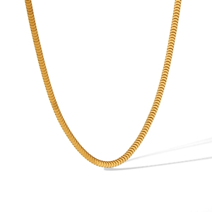 Elegant gold scale snake chain necklace in minimalist stainless steel for women