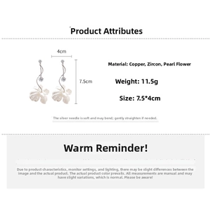 Tableau détaillé des tailles pour boucles d'oreilles fleur avec zircon et perles