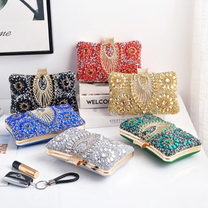 Luxury Evening Clutch Bag For Women Rhinestone Hard Shell Handbag For Wedding Party Banquet With Detachable Chain Strap