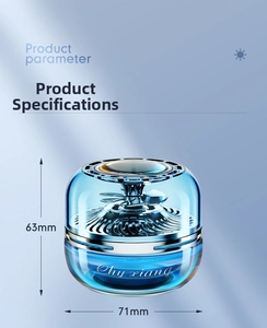 Solar powered car air freshener with dimensions 63mm height and 71mm diameter base