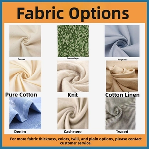Detail showing selection of denim, canvas, and cotton fabrics for vintage bucket hats