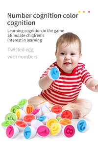 Educational number matching eggs toy set with colorful shells and digital cognition for toddlers