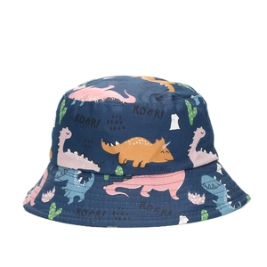 Baby Toddler Bucket Hat Cotton Polyester Cartoon Animal Print Sun Protection Outdoor Breathable Fisherman Cap For Boys Girls