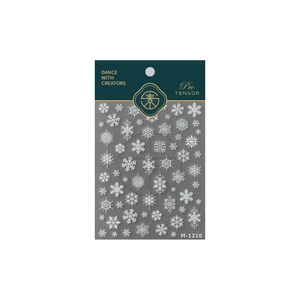 Winter white snowflake nail stickers M-1210 with minimalist Japanese design packaging