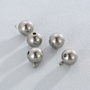 Polished stainless steel spacer beads and pendants with loops for jewelry making