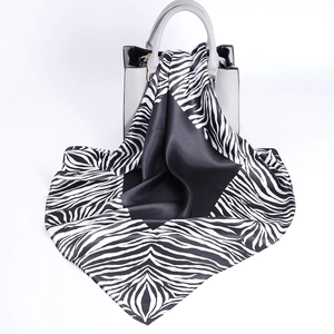 Zebra Stripe Square Scarf Tencel Satin Satin Neck Head Hair Fashion Smooth Accessories For Women