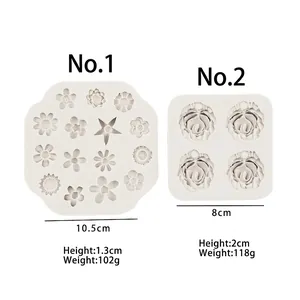 White silicone rose and floral fondant molds for DIY cake decorating and chocolates