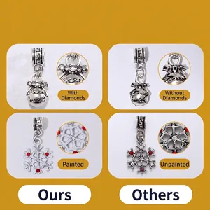 Christmas countdown charm bracelet set with detailed crystal and paint finish pendants