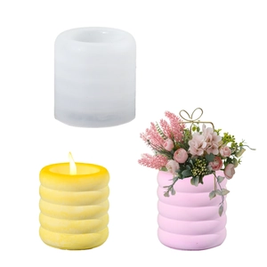 Molde de silicona de 5 anillos para velas aromáticas, resina y macetas de suculentas