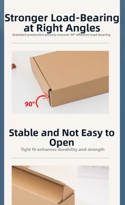 Detail of a brown corrugated mailing box showing 90-degree reinforced folding edges