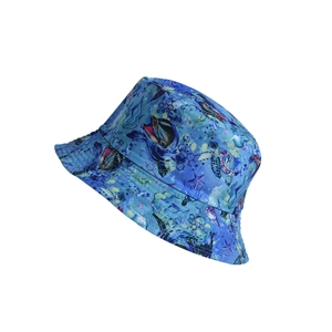Chapeau bob réversible bleu avec imprimés tortue et baleine pour protection solaire UV