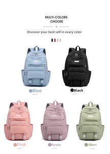 Gruppo di zaini per studenti in blu, nero, rosa, viola e verde ad alta capacità