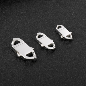 Polished stainless steel rectangle lobster clasps in three sizes for DIY jewelry making