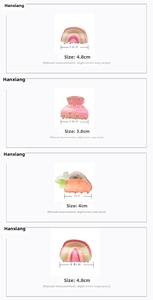 Detailed size measurement of colorful acrylic fruit and rainbow hair clips for kids